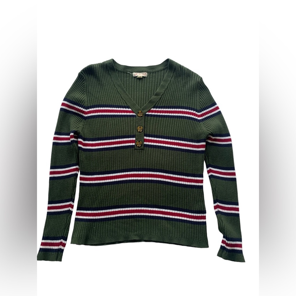 Striped long sleeve sweater